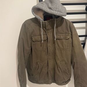 American Eagle Outfitters Olive Green Hooded Field Jacket
